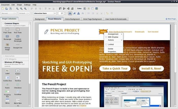 Screenshot PencilProject