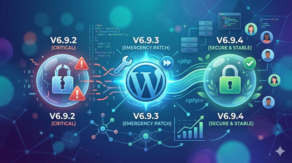 WordPress Updates v6.9.2 bis v6.9.4